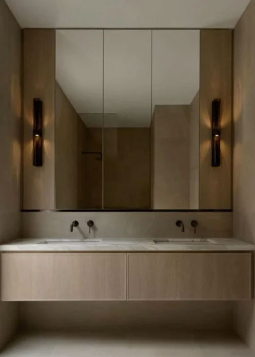 Salle de bain Panorama Design Marrakech Al Massar Luminaires lampes posées Be Light Marrakech Al Massar