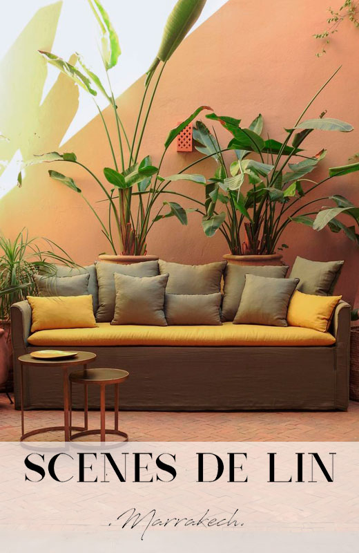 Scènes de lin mobilier Marrakech Sidi-Ghanem