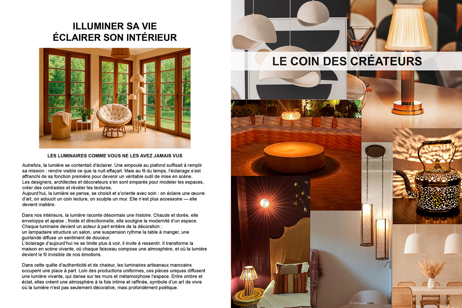 les créateurs de luminaires à Sidi-Ghanem Marrakech