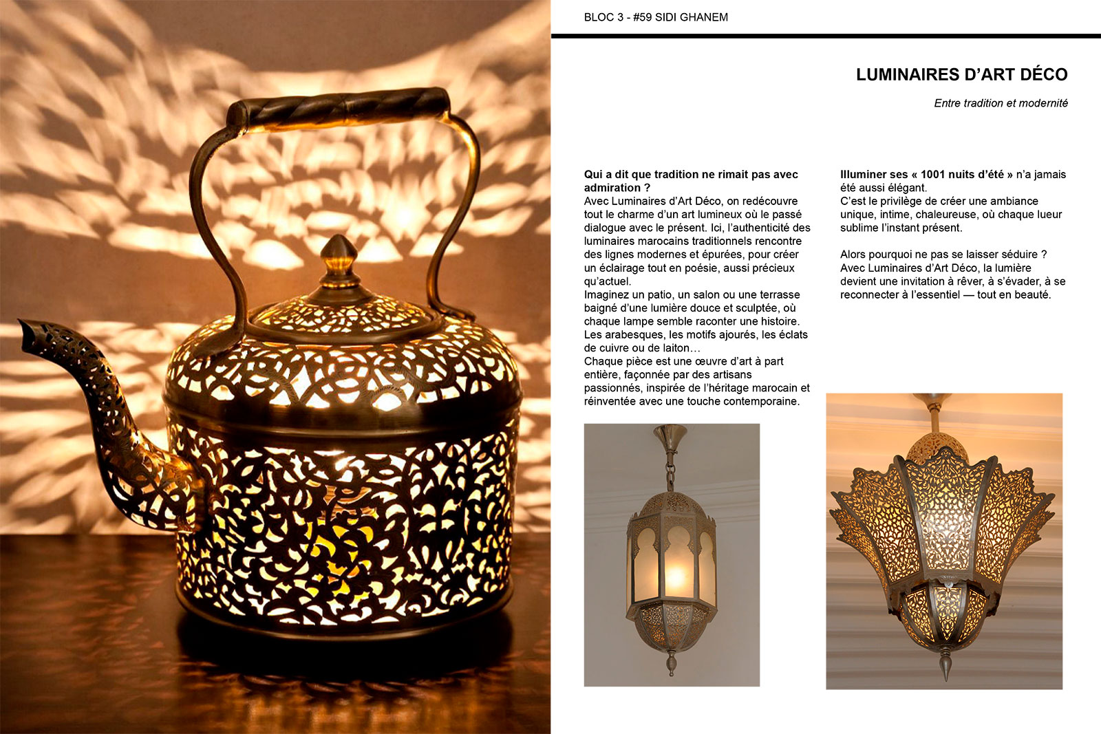 les créateurs de luminaires à Sidi-Ghanem Marrakech